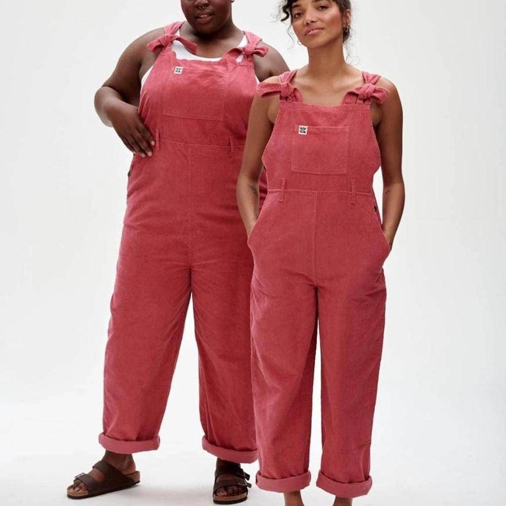 Lucy & Yak Baroque Rose Corduroy Dungarees UK 12 US 8 Organic Cotton